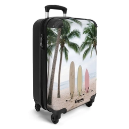 Surfboard - Palmbomen - Kleurrijk NBS - Handbagage koffer - Volwassenen Unisex middel -productfoto_3d