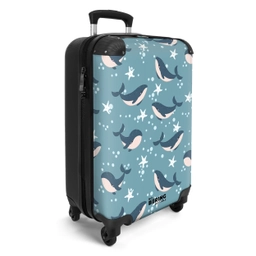 Walvissen met zeesterren patroon blauw NBS - Handbagage koffer - Kinderen Unisex middel -productfoto_3d