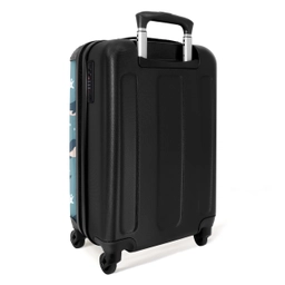 Walvissen met zeesterren patroon blauw NBS - Handbagage koffer - Kinderen Unisex middel -achterkant