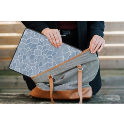 Abstract - Blauw - Bladeren laptophoes neopreen klein -tas