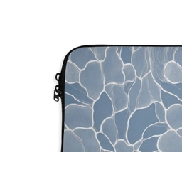 Abstract - Blauw - Bladeren laptophoes neopreen klein -detail