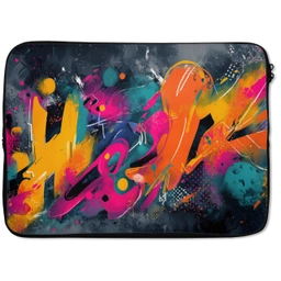 Abstract - Graffiti - Kleurrijk - Verfspatten laptophoes neopreen klein -zkaufland3dotto