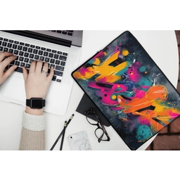 Abstract - Graffiti - Kleurrijk - Verfspatten laptophoes neopreen klein -bureau