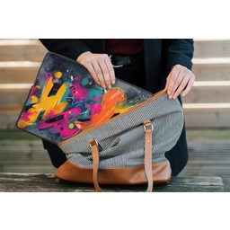 Abstract - Graffiti - Kleurrijk - Verfspatten laptophoes neopreen klein -tas