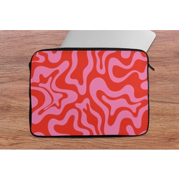 Abstract - Patroon - Rood - Roze - Minimalistisch laptophoes neopreen klein -tafel