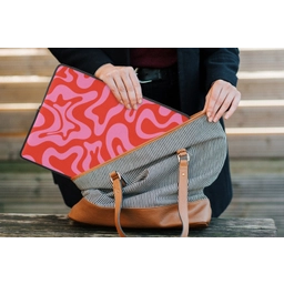 Abstract - Patroon - Rood - Roze - Minimalistisch laptophoes neopreen klein -tas