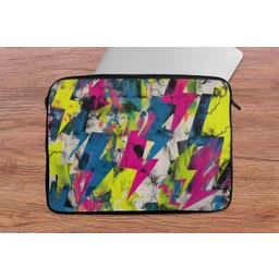 Bliksemschichten - Patroon - Marmer - Kleuren laptophoes neopreen klein -tafel