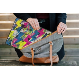 Bliksemschichten - Patroon - Marmer - Kleuren laptophoes neopreen klein -tas