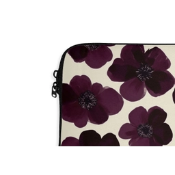 Bloemen - Aquarel - Paars laptophoes neopreen klein 279 -detail