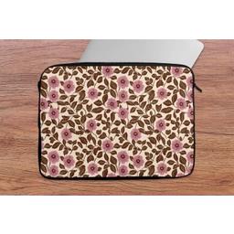 Bloemen - Bladeren - Kleurrijk laptophoes neopreen klein 279 -tafel