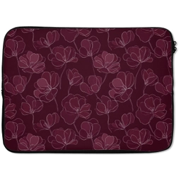 Bloemen - Patroon - Bordeauxrood laptophoes neopreen klein 279 -zkaufland3dotto