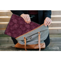 Bloemen - Patroon - Bordeauxrood laptophoes neopreen klein 279 -tas