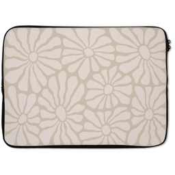Bloemen - Print - Beige - Bruin - Minimalistisch laptophoes neopreen klein -zkaufland3dotto