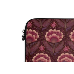 Bloemen - Waaier - Paars laptophoes neopreen klein 279 -detail