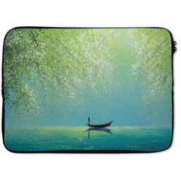 Bootje - Water - Bladeren - Bloesems laptophoes neopreen klein -zkaufland3dotto