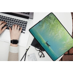 Bootje - Water - Bladeren - Bloesems laptophoes neopreen klein -bureau