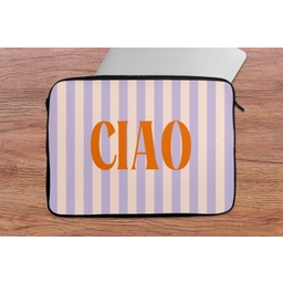 Ciao - Quote - Pastel - Strepen laptophoes neopreen klein -tafel