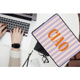 Ciao - Quote - Pastel - Strepen laptophoes neopreen klein -bureau