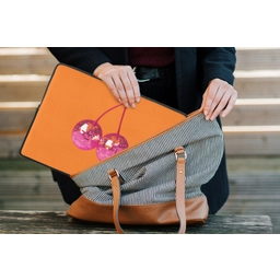 Discoballen - Kers - Spiegels - Roze laptophoes neopreen klein -tas