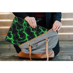 Gaming - Bliksemflitsen - Groen - Energie laptophoes neopreen klein -tas