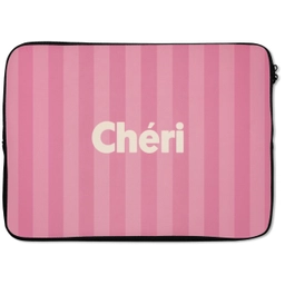 Gestreept - Roze - Chéri laptophoes neopreen klein -zkaufland3dotto