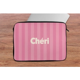 Gestreept - Roze - Chéri laptophoes neopreen klein -tafel