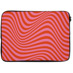 Golvend patroon - Rood - Roze - Lijnen laptophoes neopreen klein -zkaufland3dotto