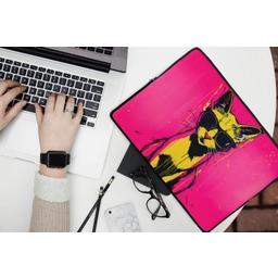 Kat - Art - Zonnebril - Roze laptophoes neopreen klein -bureau
