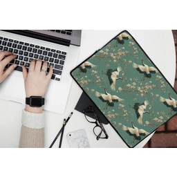 Kersenbloesem - Kraamvogels - Groen laptophoes neopreen klein 279 -bureau