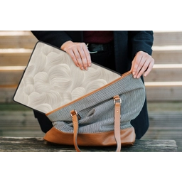 Lijnen - Waaier - Beige laptophoes neopreen klein 279 -tas