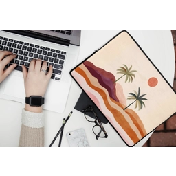 Palmbomen - Abstract - Zon - Heuvels laptophoes neopreen klein -bureau