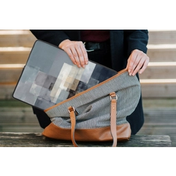Rechthoeken - Abstract - Blauw laptophoes neopreen klein -tas