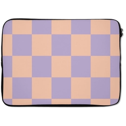 Schaakbord patroon - Paars - Roze - Blokjes laptophoes neopreen klein -zkaufland3dotto