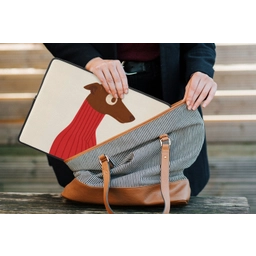 Silhouet - Hond - Trui - Rood laptophoes neopreen klein -tas
