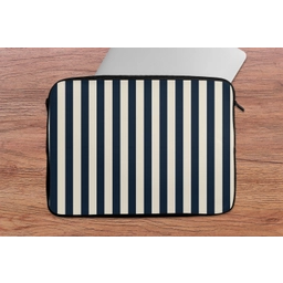 Verticale strepen - Blauw - Crème laptophoes neopreen klein 279 -tafel