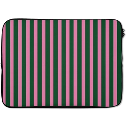 Verticale strepen - Groen - Roze laptophoes neopreen klein 279 -zkaufland3dotto