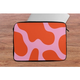 Vlekken - Rood - Roze - Patroon - Minimalistisch laptophoes neopreen klein -tafel