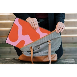 Vlekken - Rood - Roze - Patroon - Minimalistisch laptophoes neopreen klein -tas