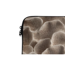 Waaiervorm - Beige - Vezel textuur laptophoes neopreen klein 279 -detail