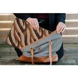 Zebra - Patroon - Bruin laptophoes neopreen klein 279 -tas