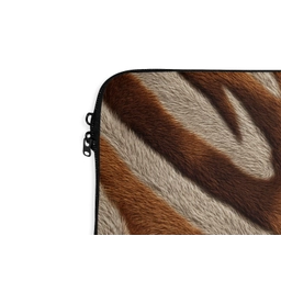 Zebra - Patroon - Bruin laptophoes neopreen klein 279 -detail