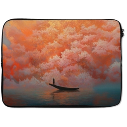 Zee - Boot - Wolken - Oranje laptophoes neopreen klein -zkaufland3dotto