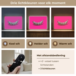 Banaan - Zebraprint - Roze Light Box met batterij (Wandlamp) middel -USP_lichtkleurNL