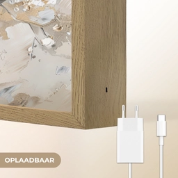 Bloemen - Wit - Goud - Beige  - Luxe Light Box met batterij (Wandlamp) middel -USP_websiteoplaadbaarNL