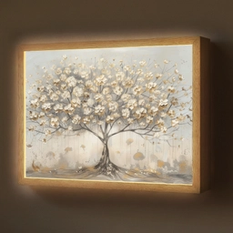 Boom - Beige - Goud - Verflook - Grijs Light Box met batterij (Wandlamp) middel -z3d_website