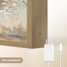 Boom - Beige - Goud - Verflook - Grijs Light Box met batterij (Wandlamp) middel -USP_websiteoplaadbaarNL