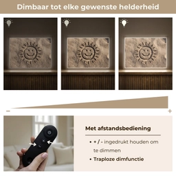 Gezichtje - Zon - Zand - Getekend Light Box met batterij (Wandlamp) middel -USP_dimbaarNL