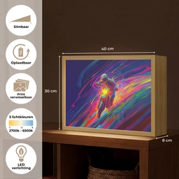 Crossmotor - Neonkleuren - Lijnen - Helm Light Box met batterij (Wandlamp kind) middel -USP_websiteoverzichtNL