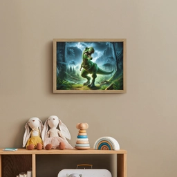 Dino - Jongens - Groen - Blauw - T-Rex Light Box met batterij (Wandlamp kind) middel -sfeer2_kind