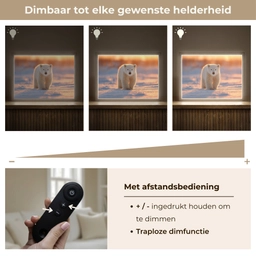 Ijsbeer - Sneeuw - Zonsopgang Light Box met batterij (Wandlamp kind) middel -USP_dimbaarNL